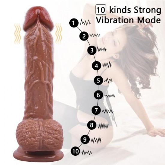 21CM Gerçekçi Kahverengi Dildo Penis