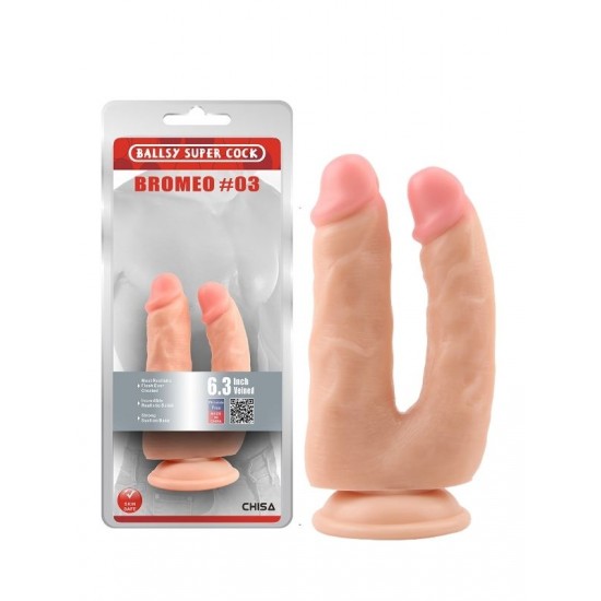 Bromeo Çiftli Kıkırdaklı Gerçekçi Dildo