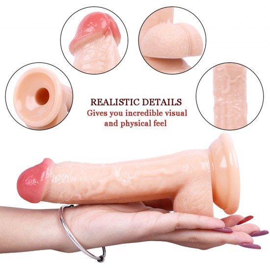 TutkuLoveShop 19CM Gerçekçi Ten Rengi Dildo Penis