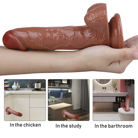 TutkuLoveShop 20CM Gerçekçi Kahverengi Dildo Penis