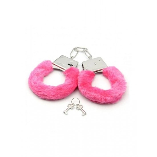 TutkuLoveShop Fetiş Fantezi Pembe Peluşlu Metal Kelepçe