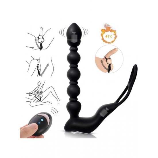 TutkuLoveShop Isıtmalı Penis Halkalı Anal Prostat Vibratör