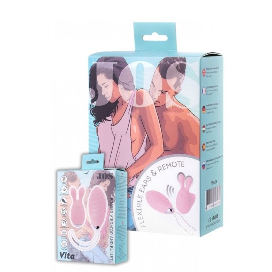 TutkuLoveShop Jos Vita Titreşimli Vajınal Set Pembe 8,5 ve 8 cm Vibratör