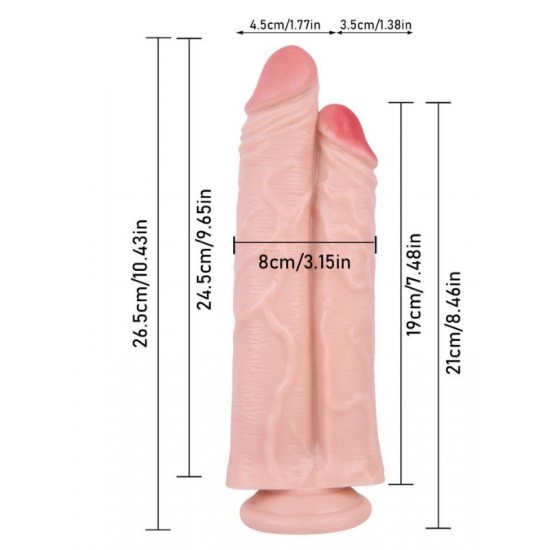 Noctis 26,5cm Realistik Çiftli Dildo No:111