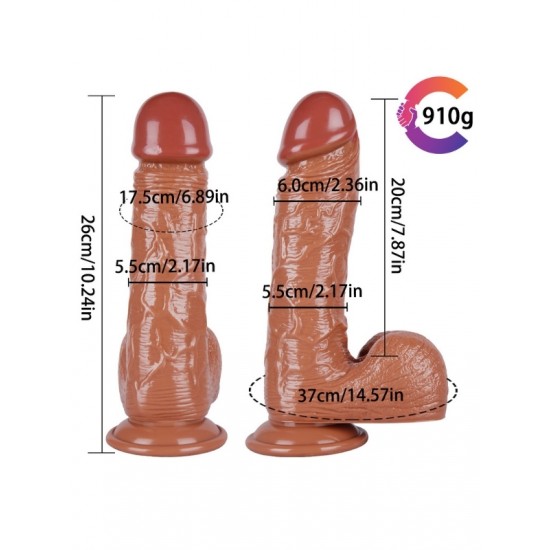 Noctis 26cm Kahverengi Realistik Kılıç Dildo No:163