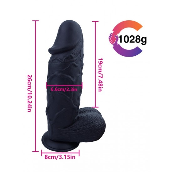 Noctis 26cm Siyah Realistik Dildo No:155