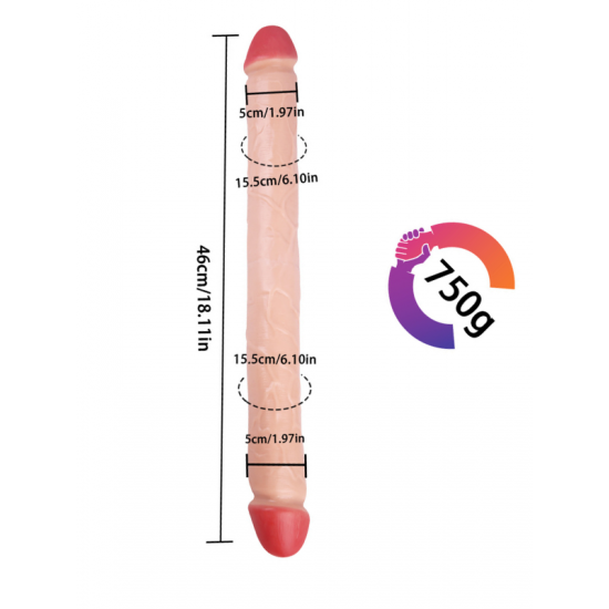 Noctis 46cm Realistik Çift Taraflı Dildo No:88