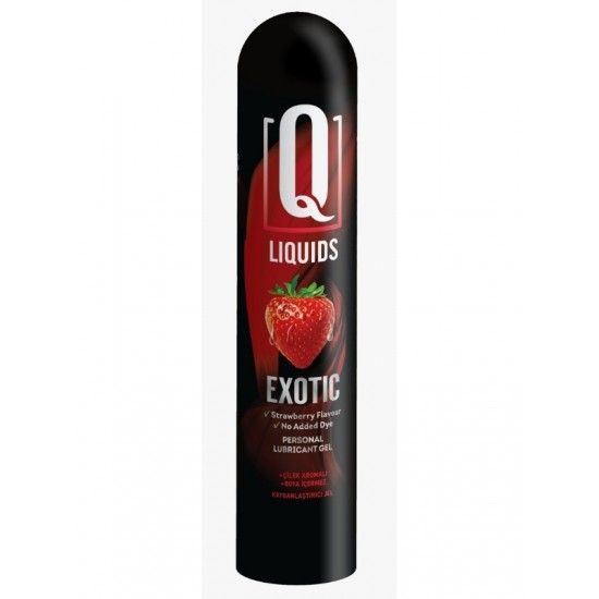 Q Liquids Exotic Çilek Aromalı 125 ML Su Bazlı Kayganlaştırı Jel