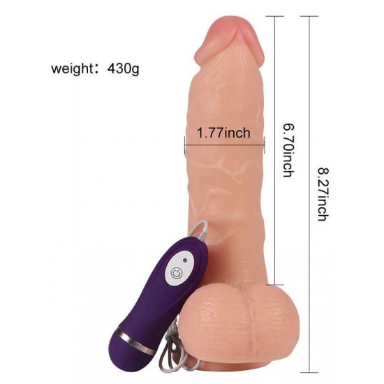 Shequ Adam Vibrating Realistik Vantuzlu Titreşimli Dildo 21 cm